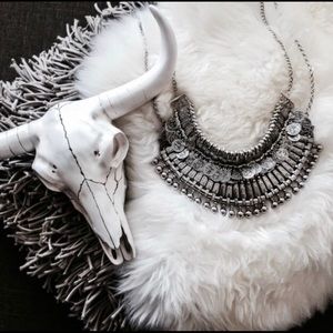 NWT Antique silver color coin choker or necklace